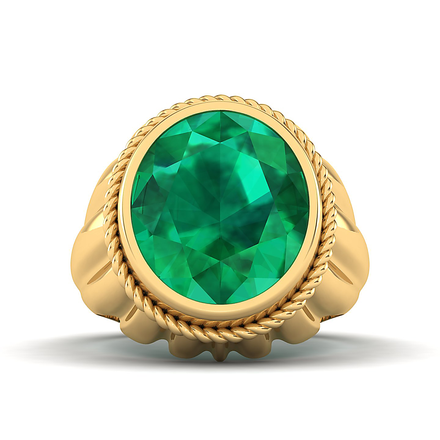 The Cerculean Emerald Gold Ring