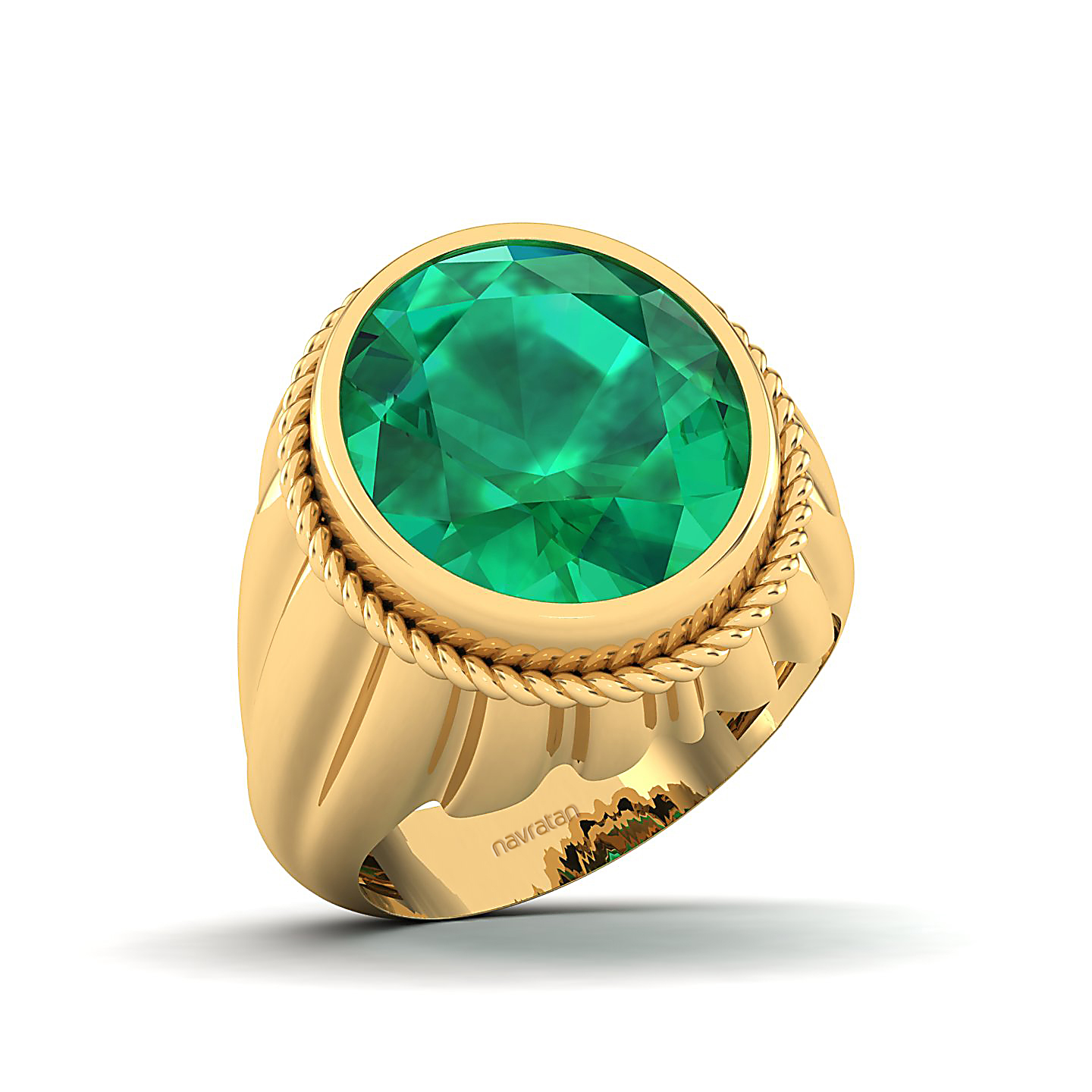 The Cerculean Emerald Gold Ring