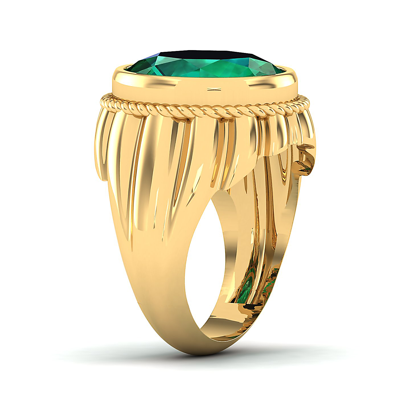The Cerculean Emerald Gold Ring