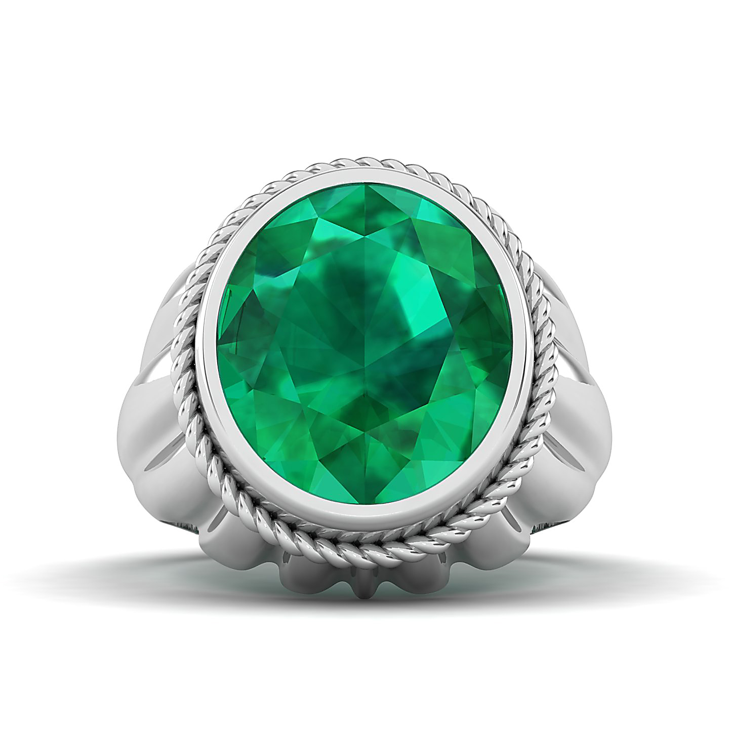 The Cerculean Emerald Gold Ring