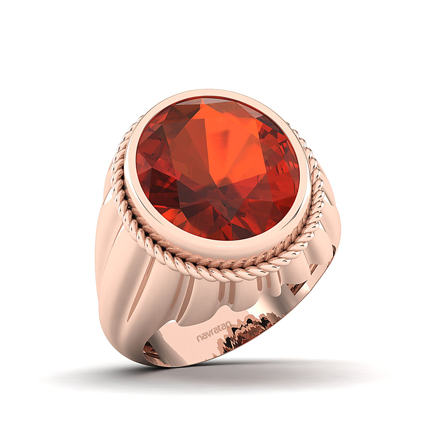 The Cerculean Hessonite Gold Ring