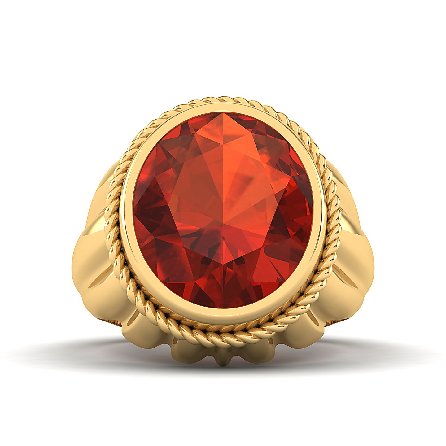 The Cerculean Hessonite Gold Ring
