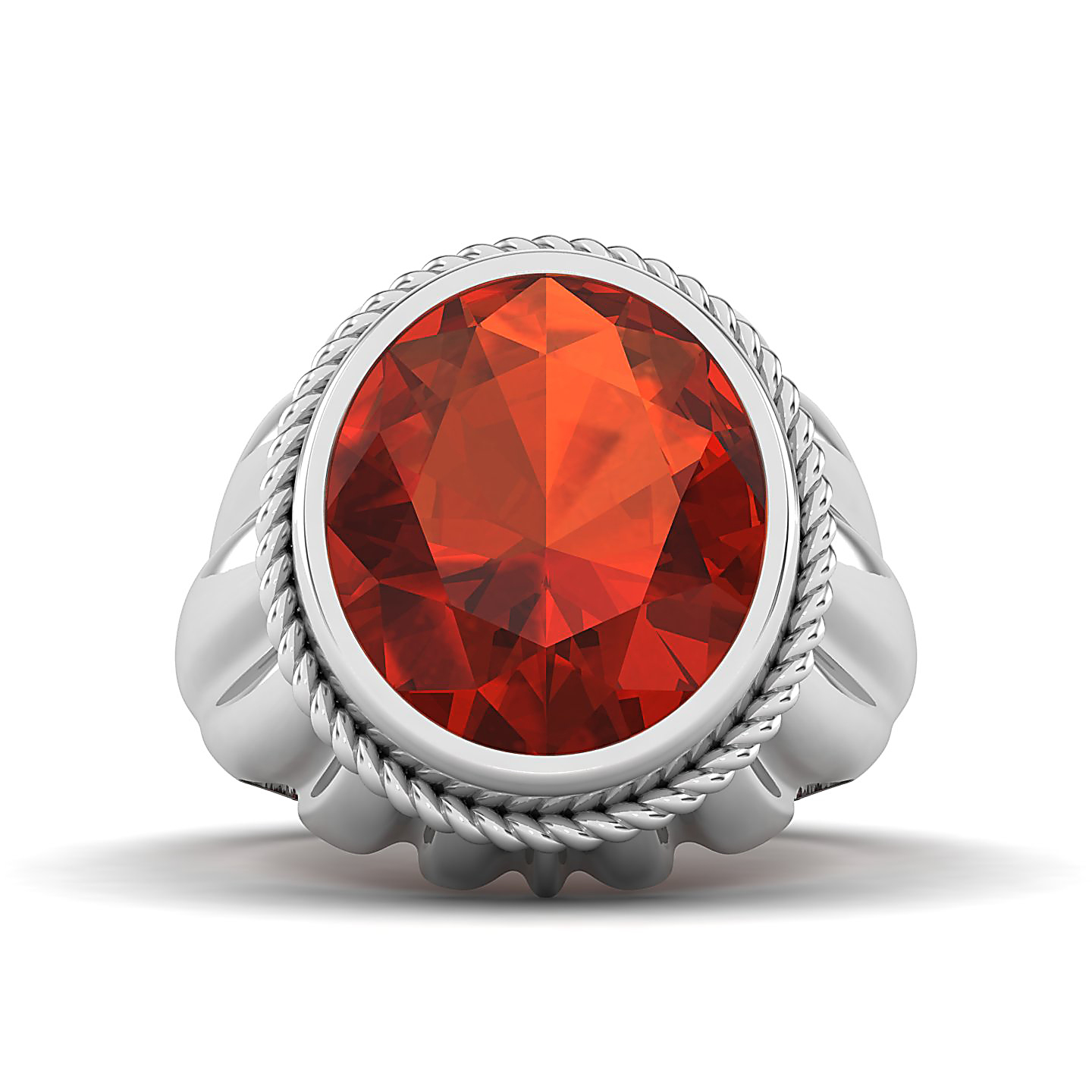 The Cerculean Hessonite Gold Ring