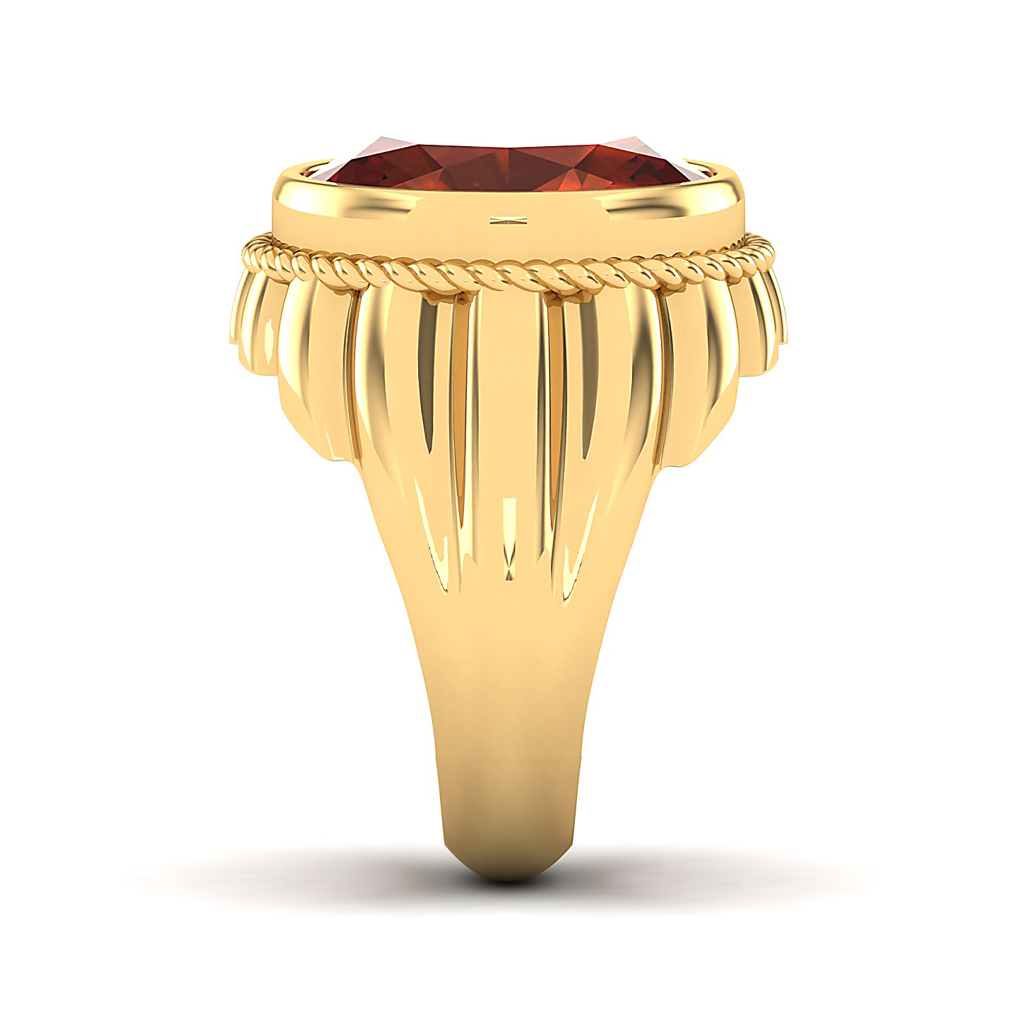 The Cerculean Hessonite Gold Ring