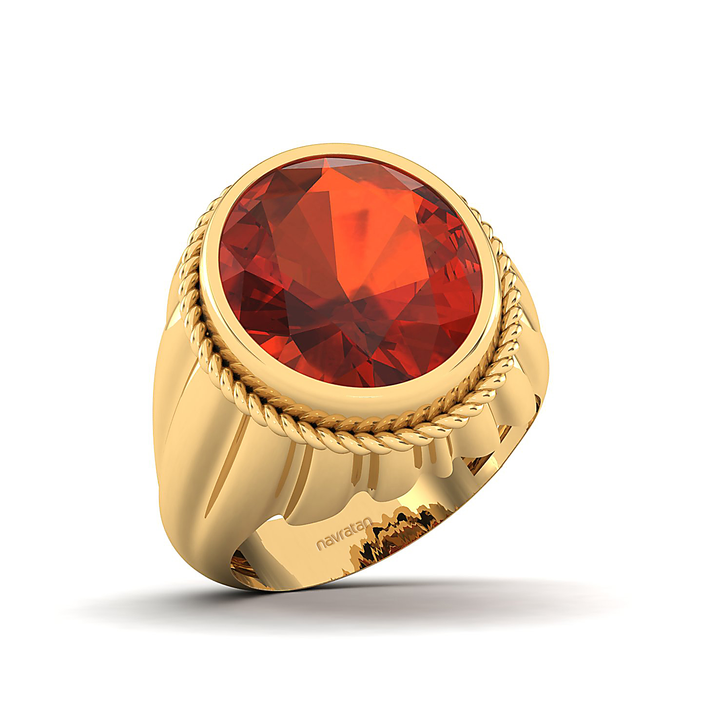 The Cerculean Hessonite Gold Ring