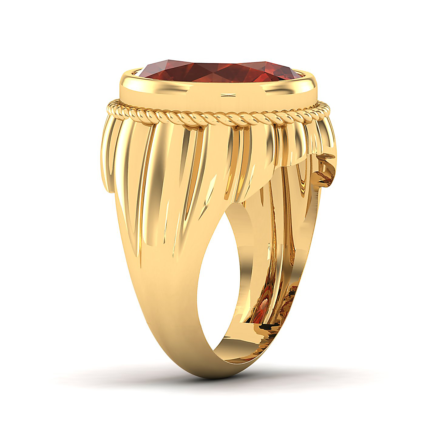 The Cerculean Hessonite Gold Ring