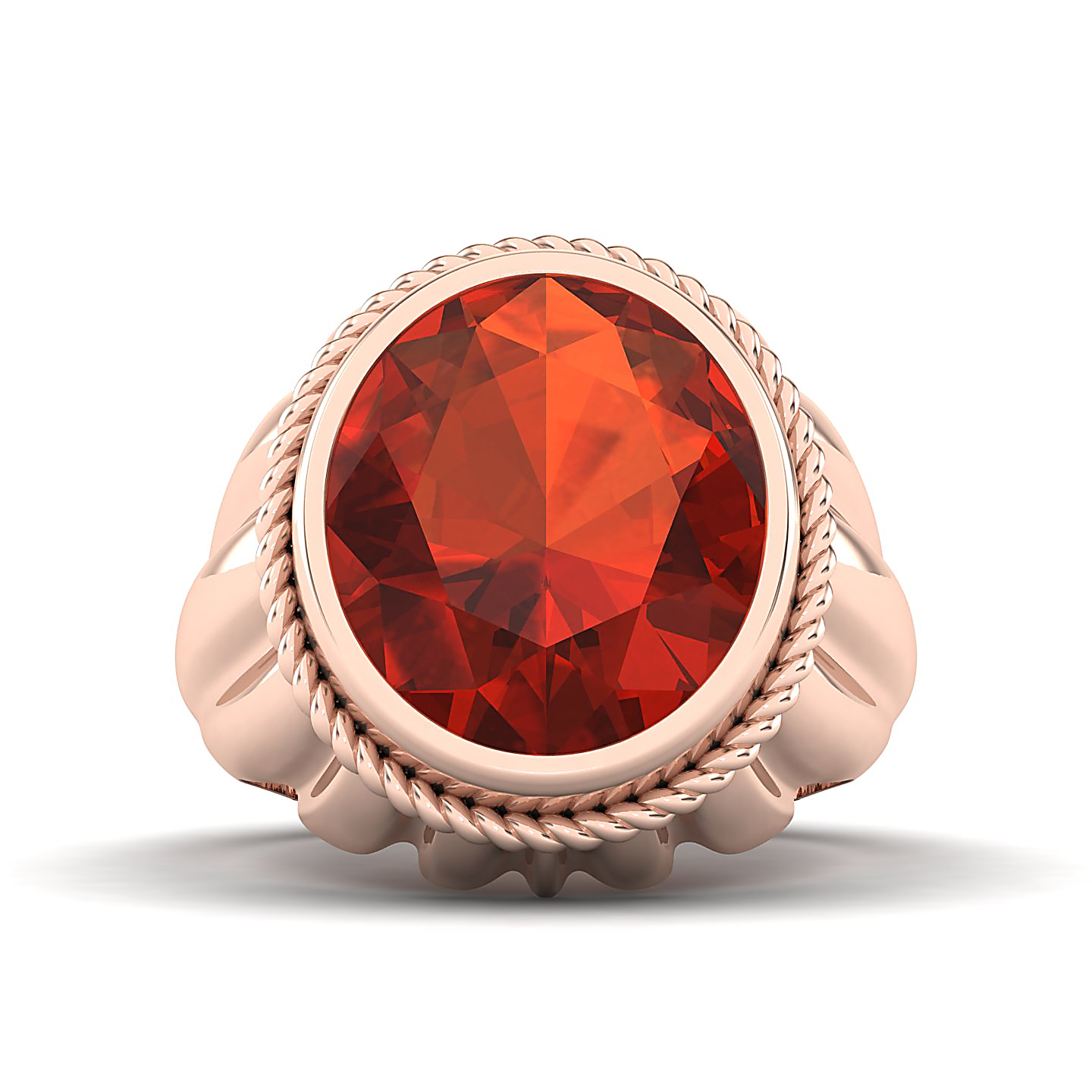 The Cerculean Hessonite Gold Ring
