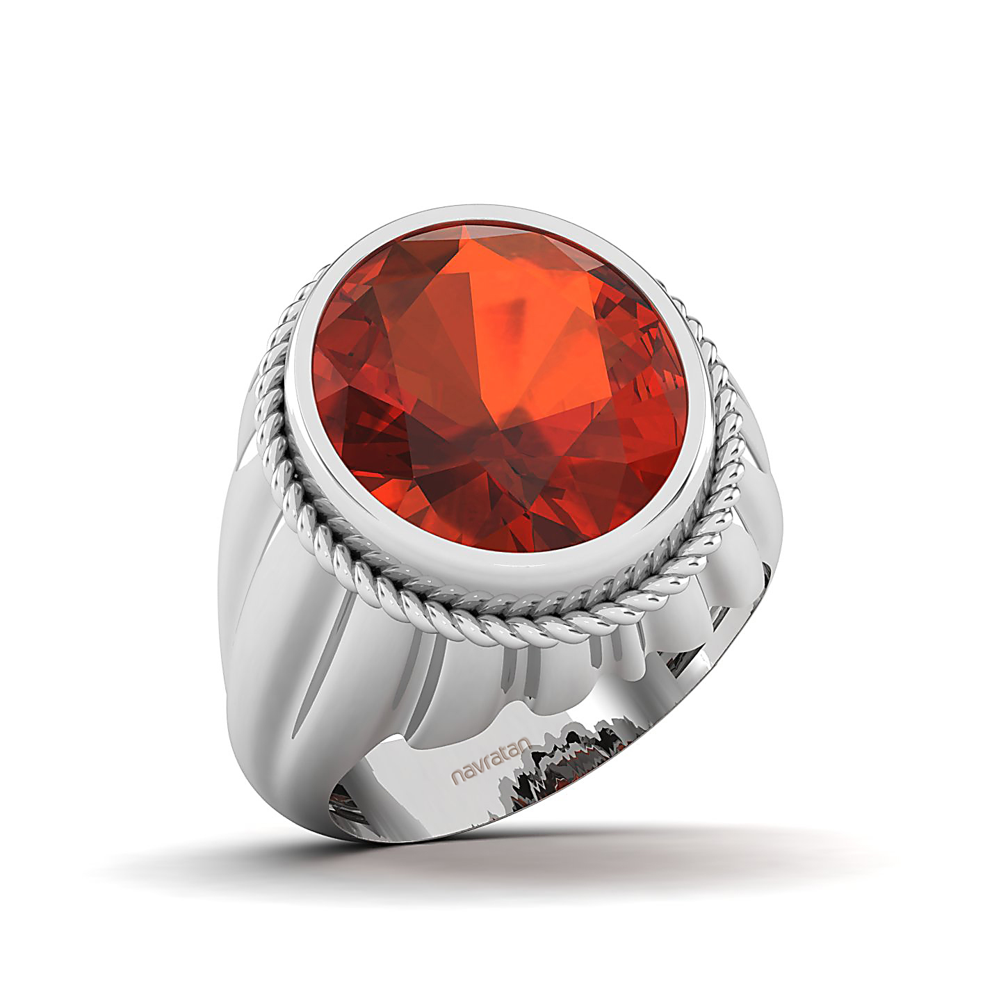 The Cerculean Hessonite Gold Ring