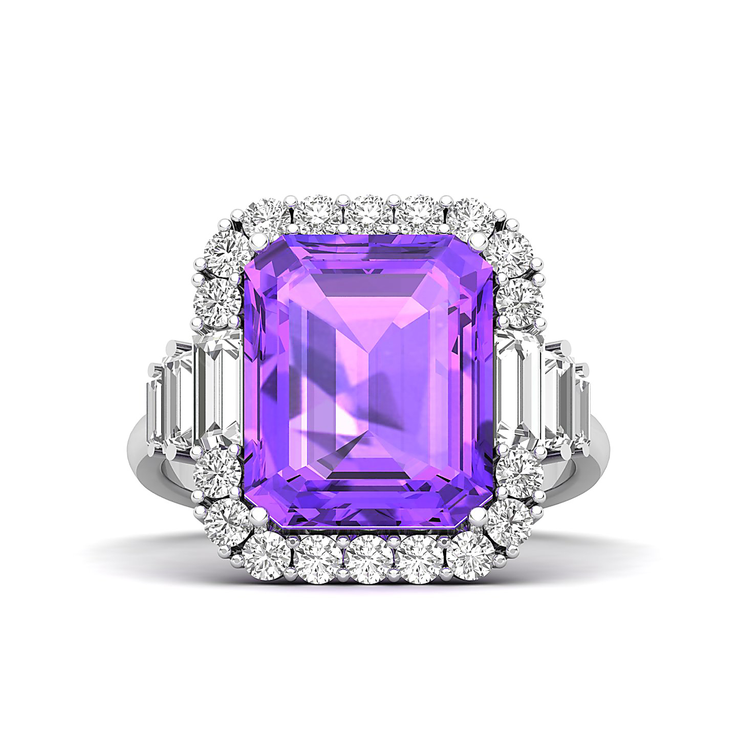 The Classy Cushion Amethyst Ring