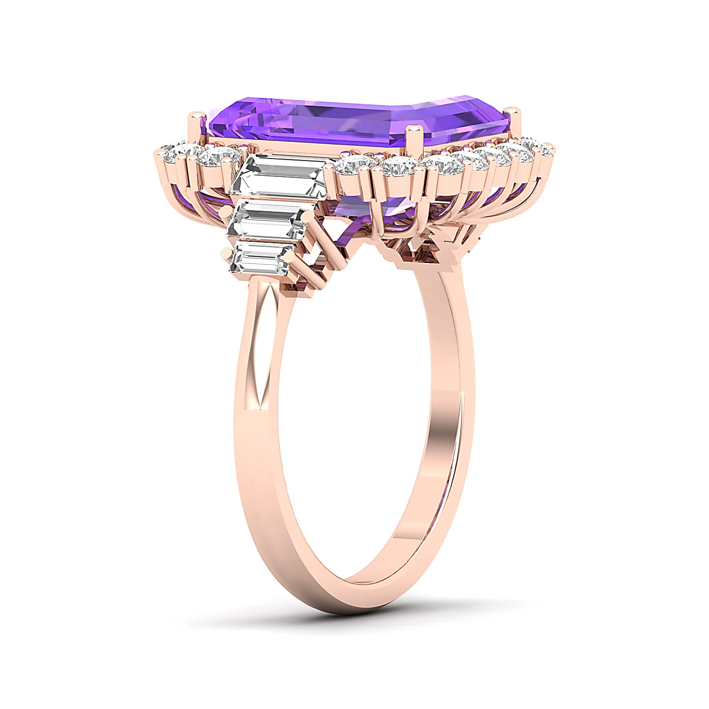 The Classy Cushion Amethyst Ring
