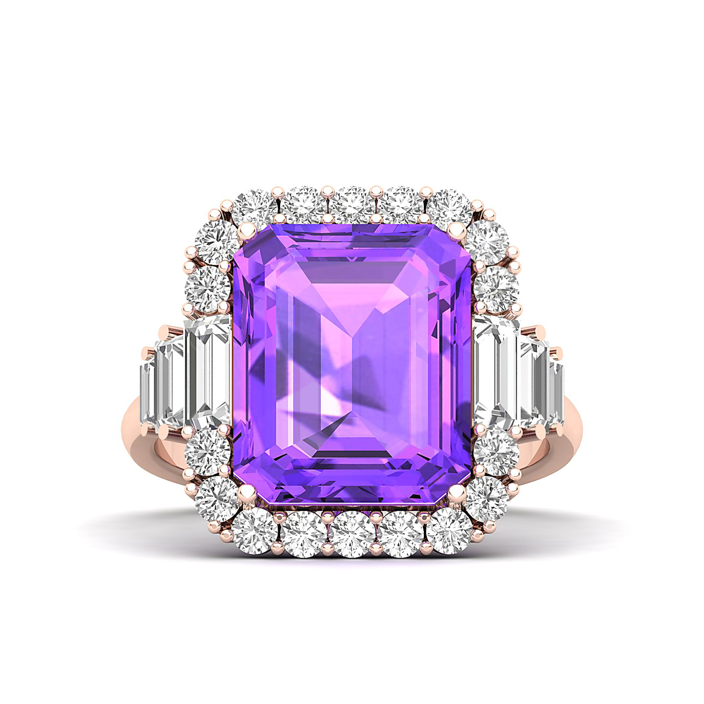 The Classy Cushion Amethyst Ring