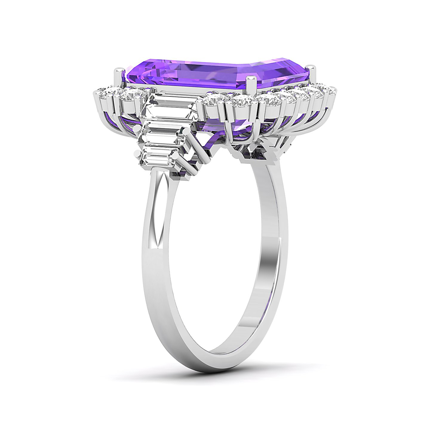 The Classy Cushion Amethyst Ring