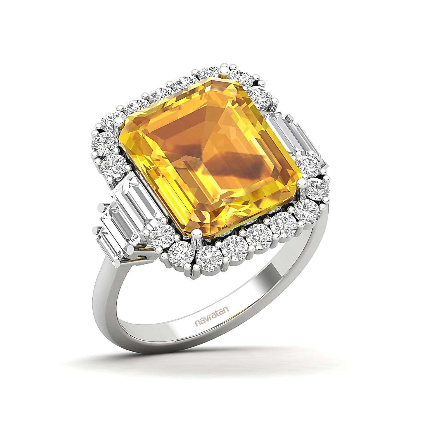 The Classy Cushion Yellow Sapphire Ring