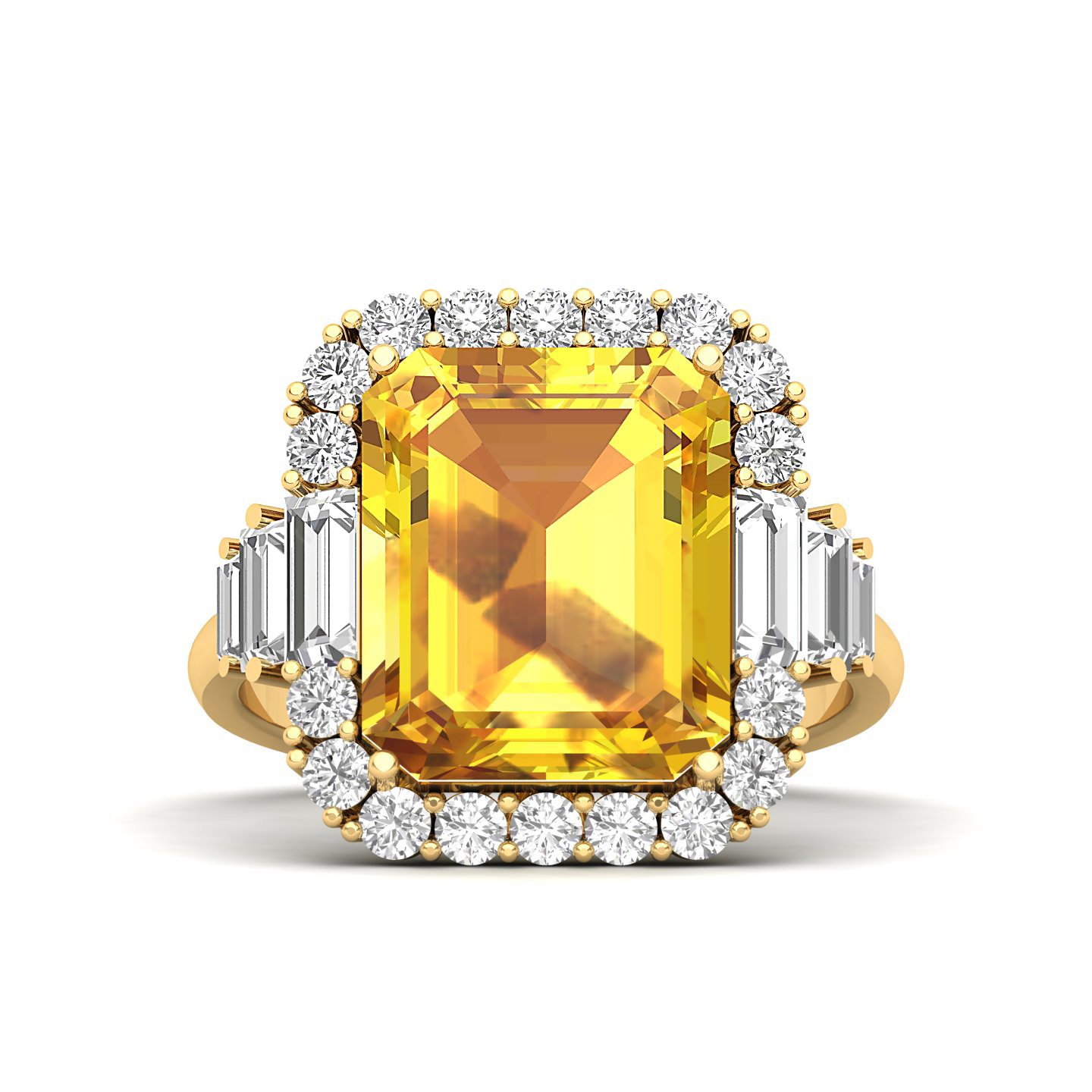 The Classy Cushion Yellow Sapphire Ring