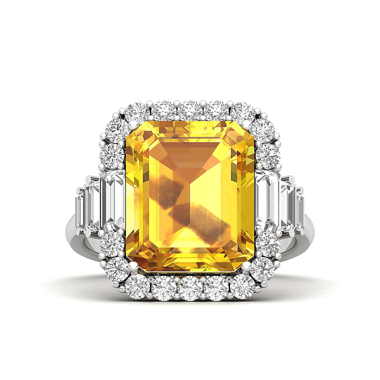 The Classy Cushion Yellow Sapphire Ring