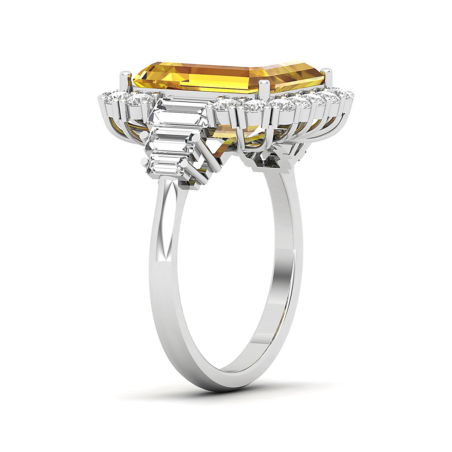 The Classy Cushion Yellow Sapphire Ring