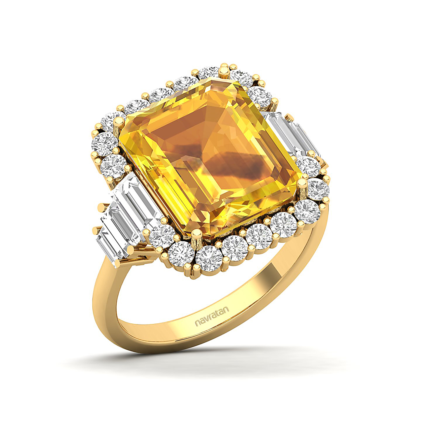 The Classy Cushion Yellow Sapphire Ring