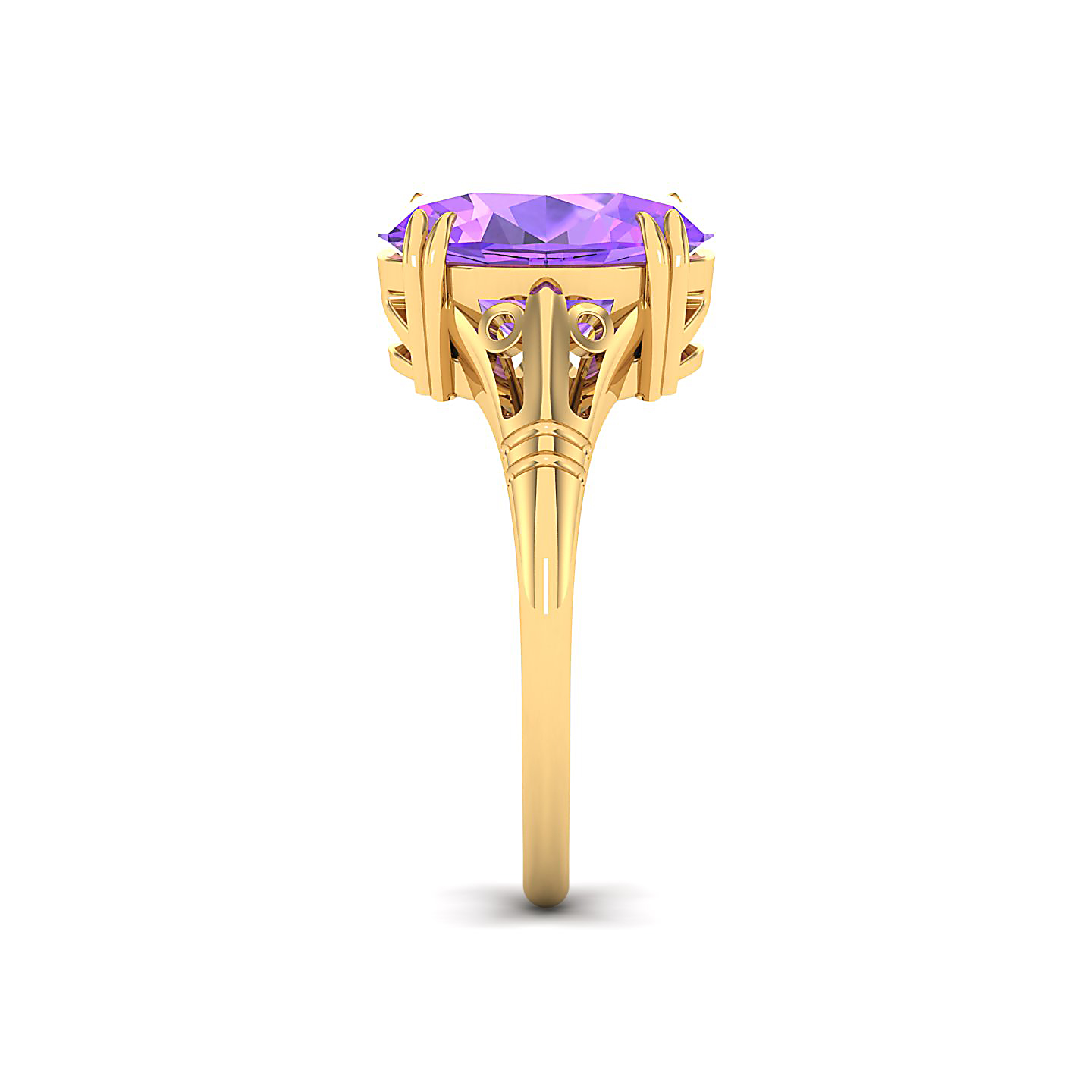 The Crown Amethyst Gold Rings
