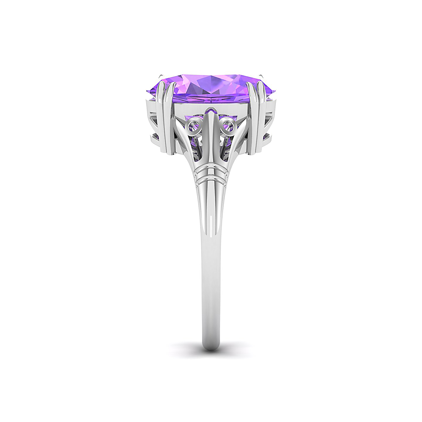 The Crown Amethyst Gold Rings