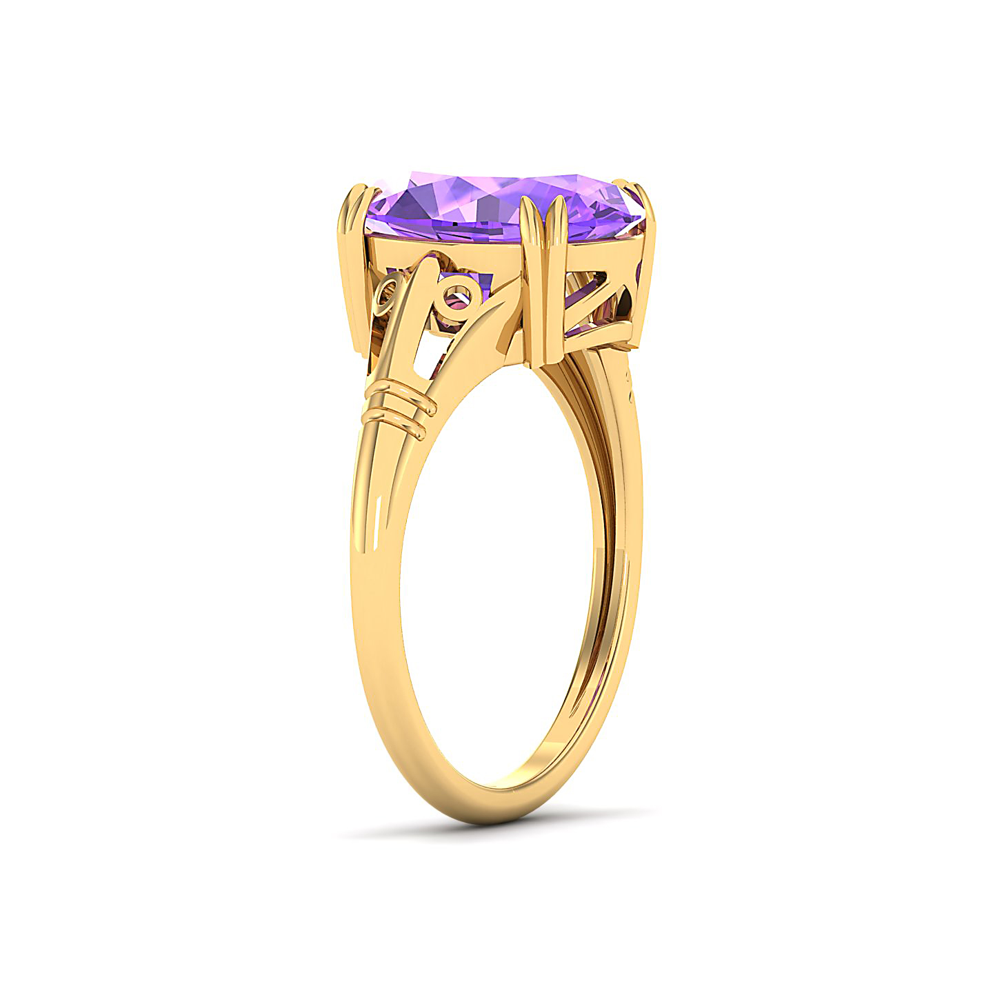 The Crown Amethyst Gold Rings