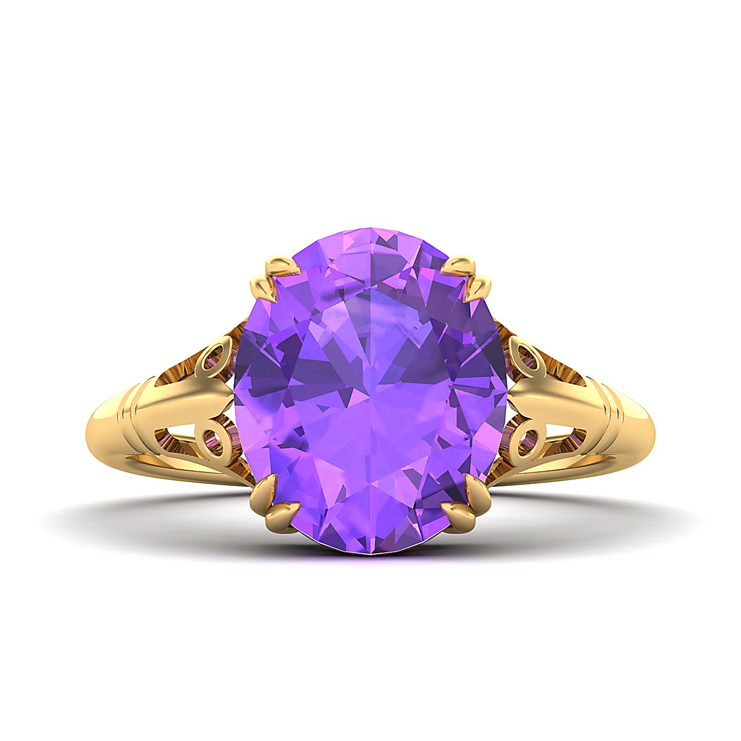 The Crown Amethyst Gold Rings