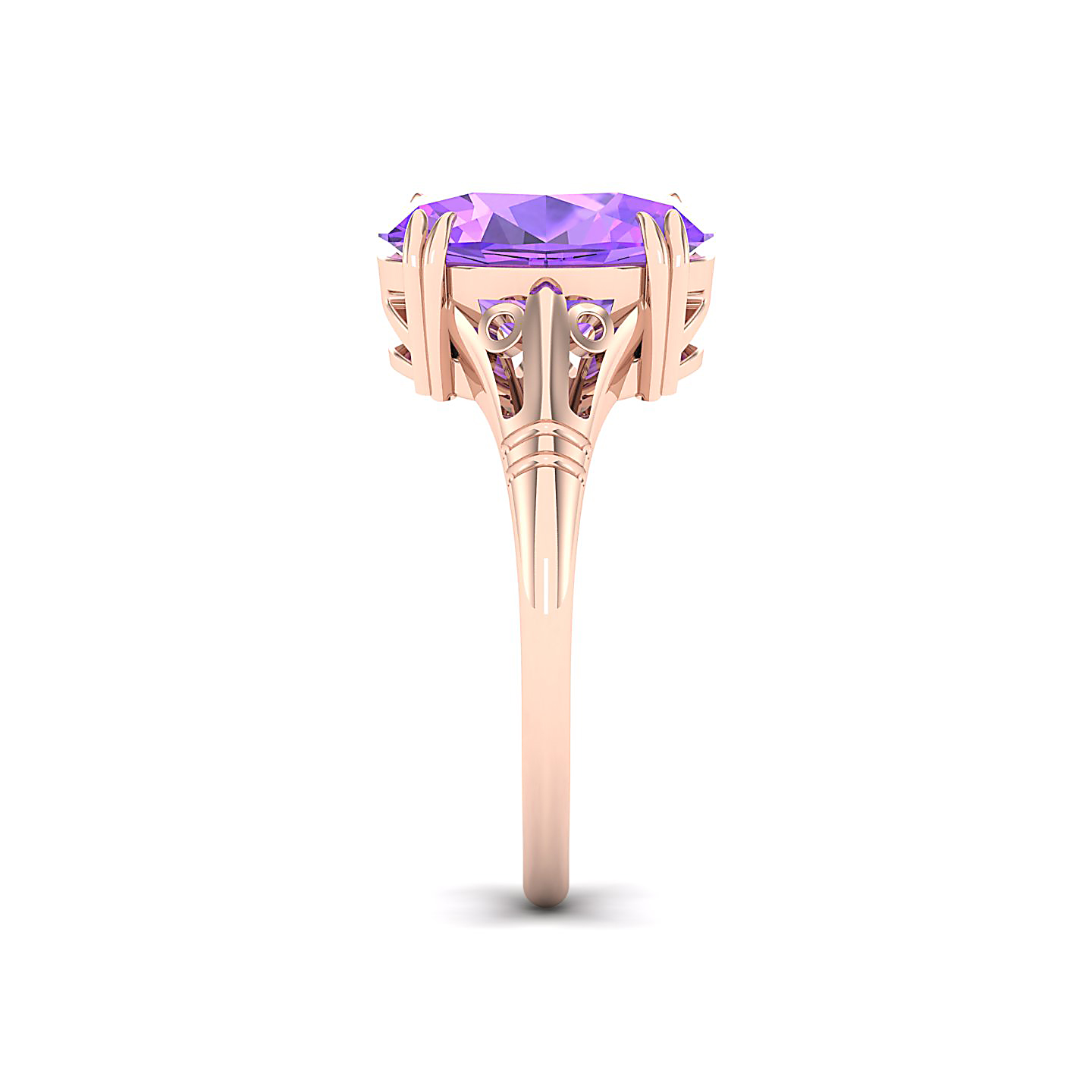 The Crown Amethyst Gold Rings
