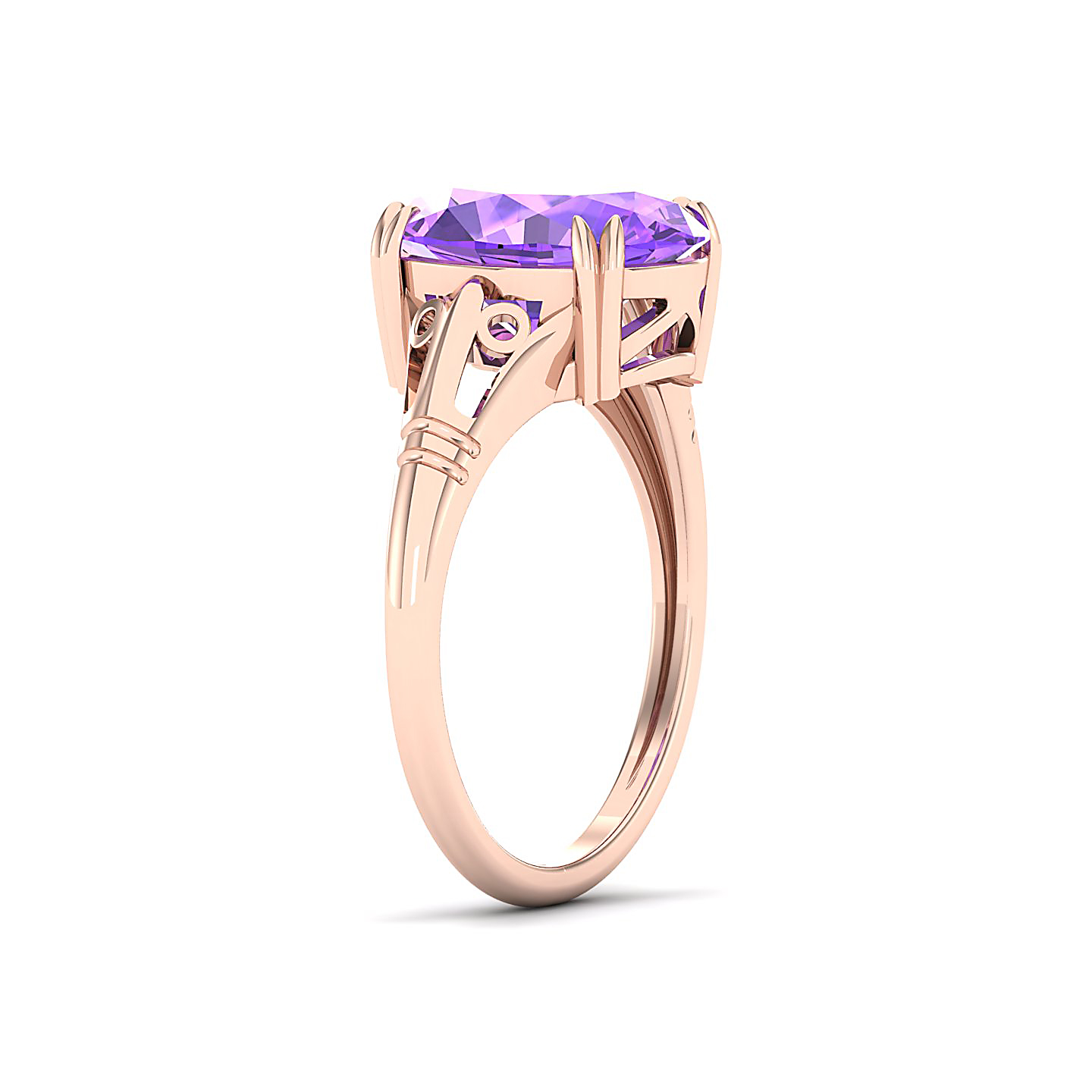 The Crown Amethyst Gold Rings
