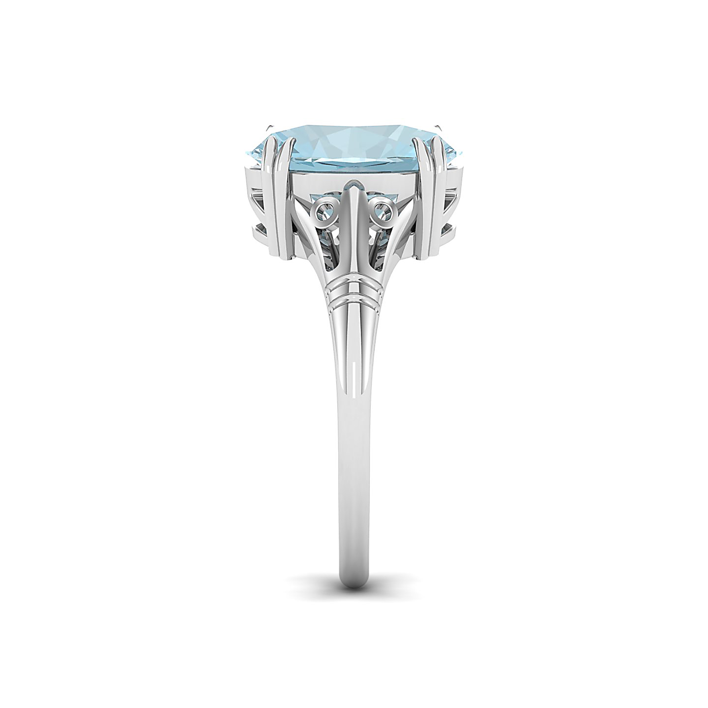 The Crown Aquamarine Gold Rings