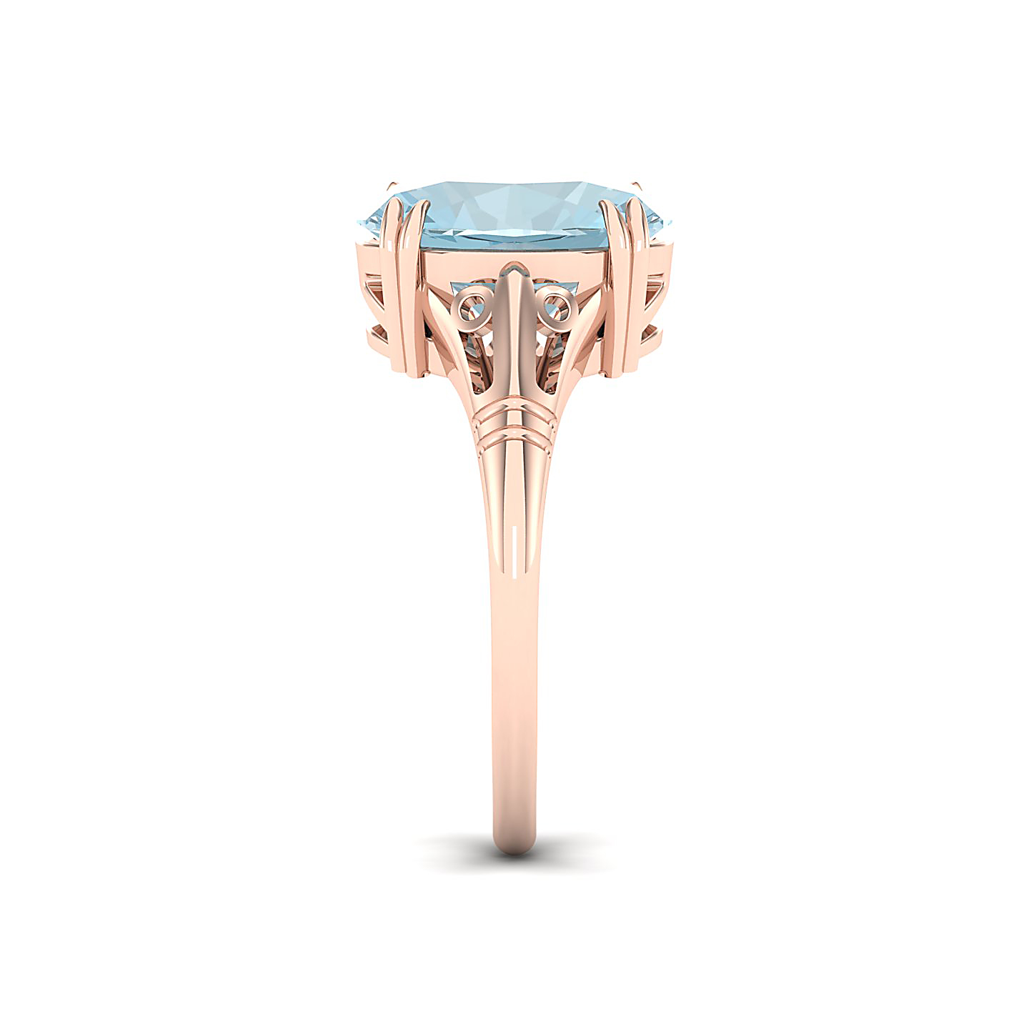The Crown Aquamarine Gold Rings