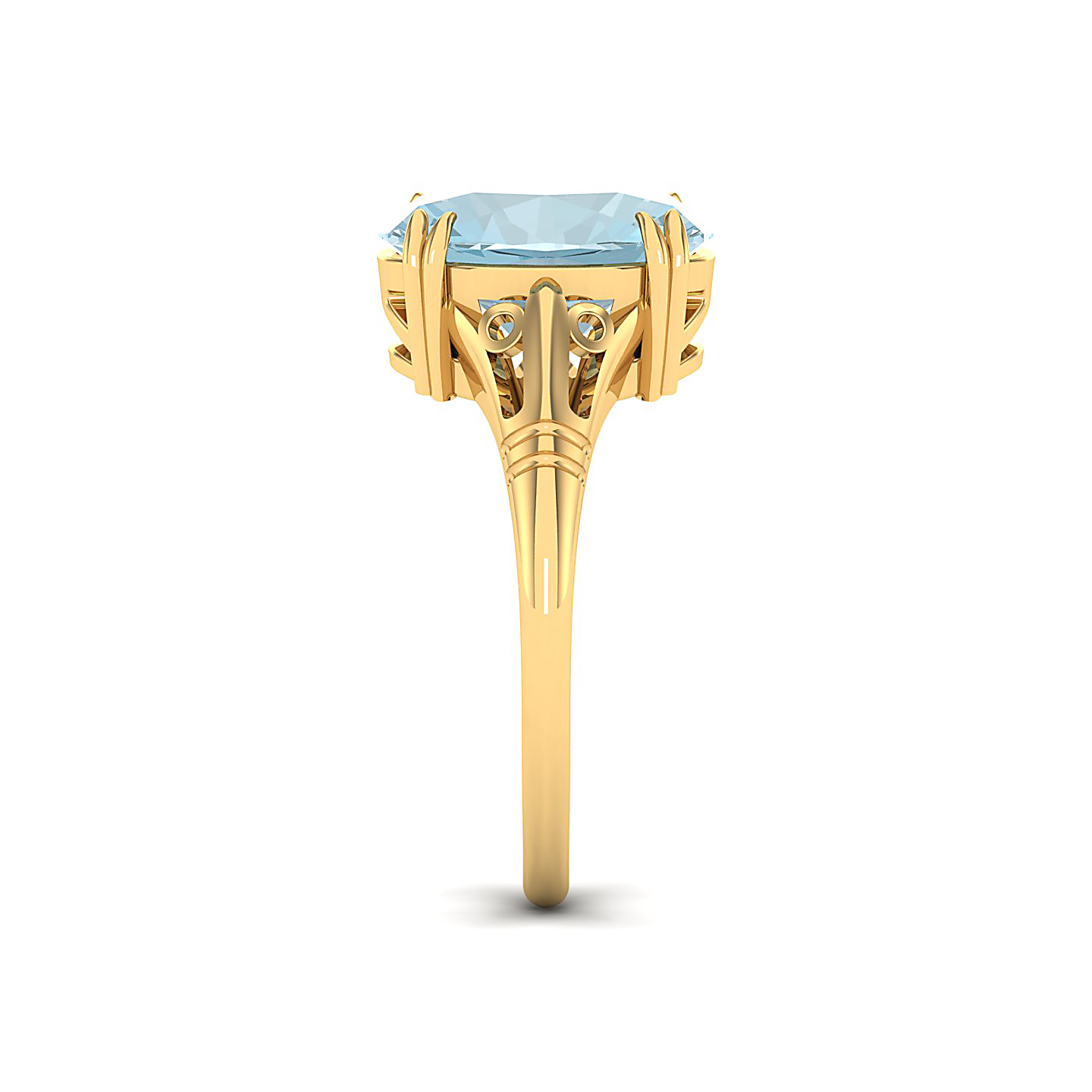 The Crown Aquamarine Gold Rings