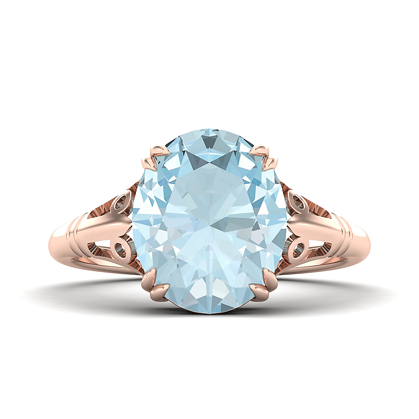 The Crown Aquamarine Gold Rings