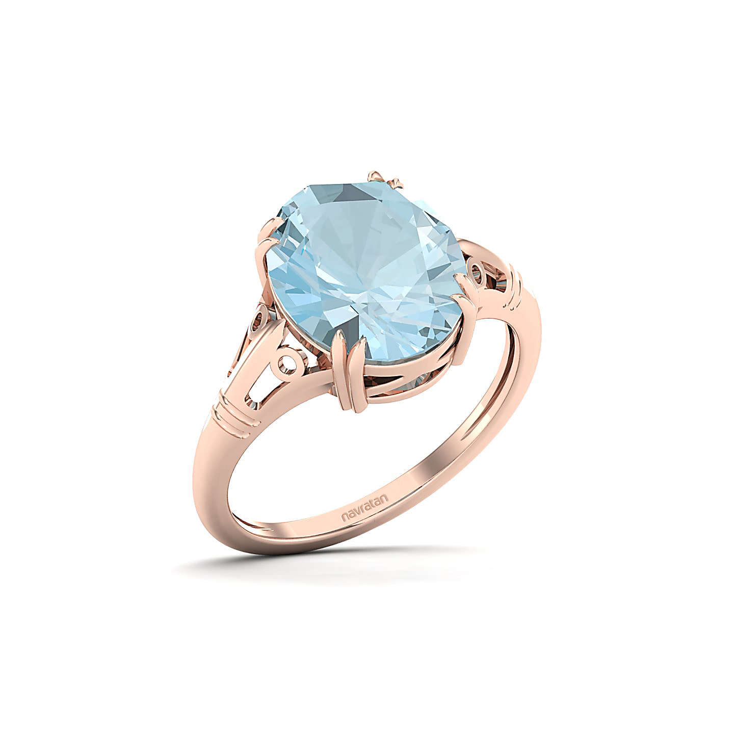 The Crown Aquamarine Gold Rings