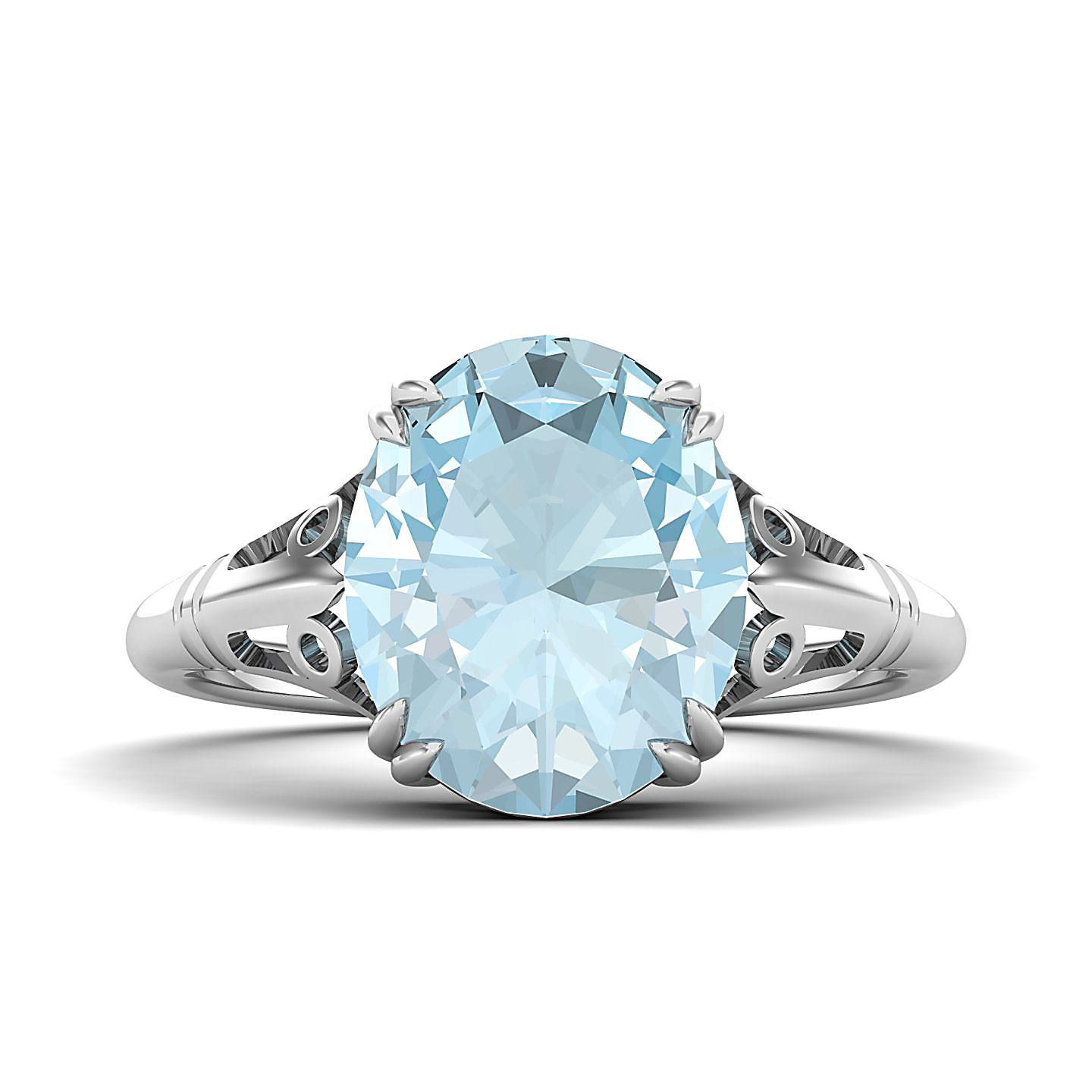 The Crown Aquamarine Gold Rings