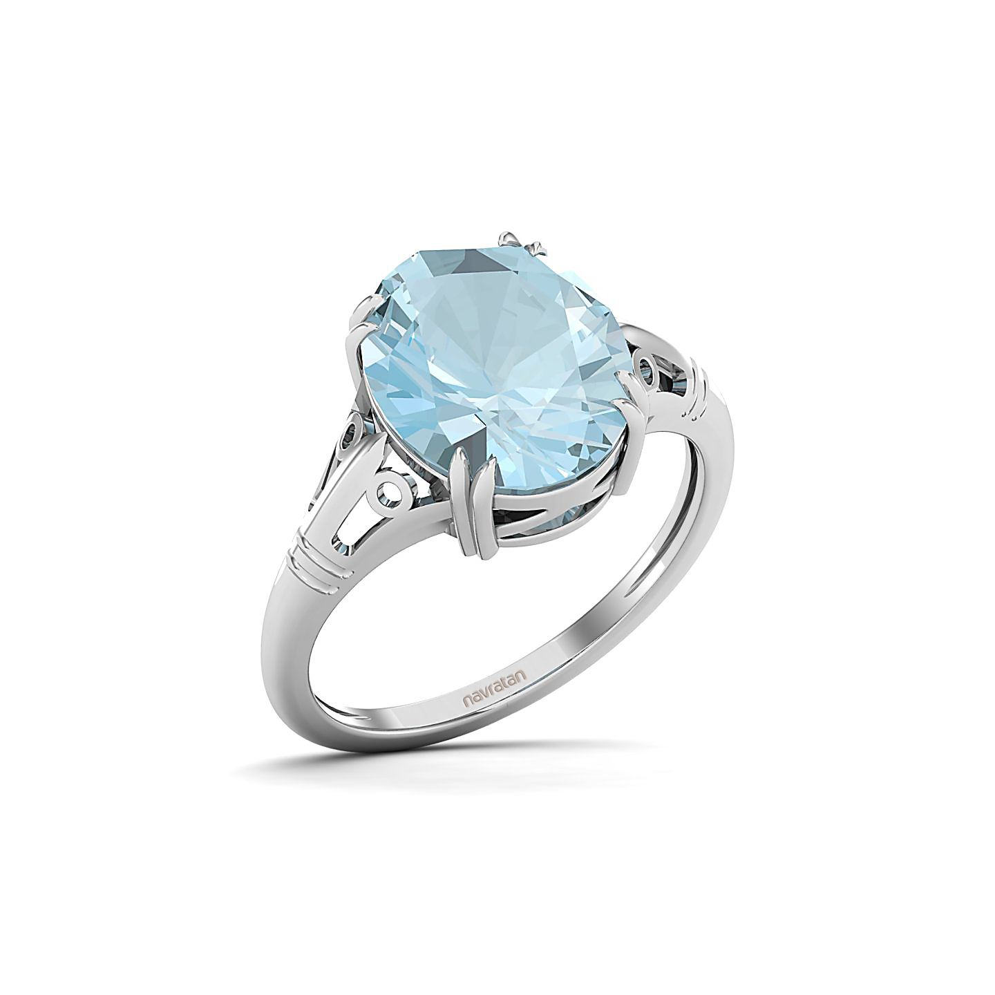 The Crown Aquamarine Gold Rings