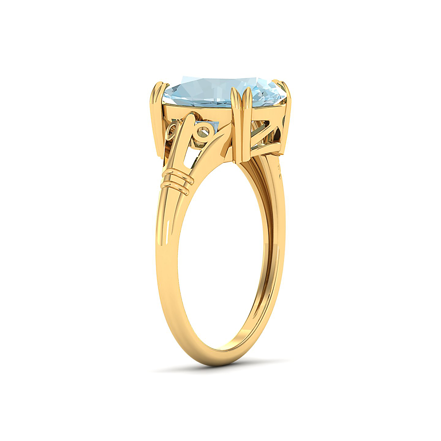 The Crown Aquamarine Gold Rings
