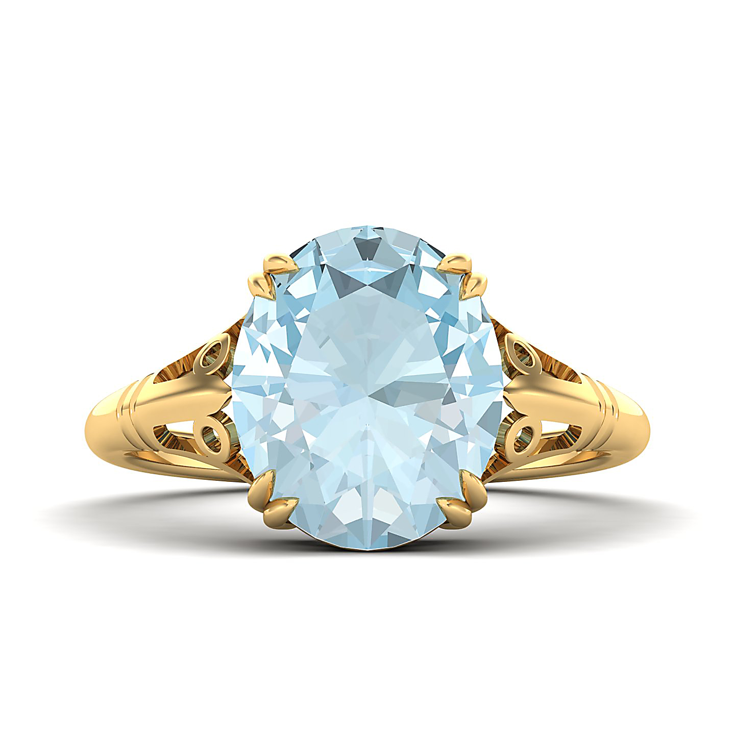 The Crown Aquamarine Gold Rings