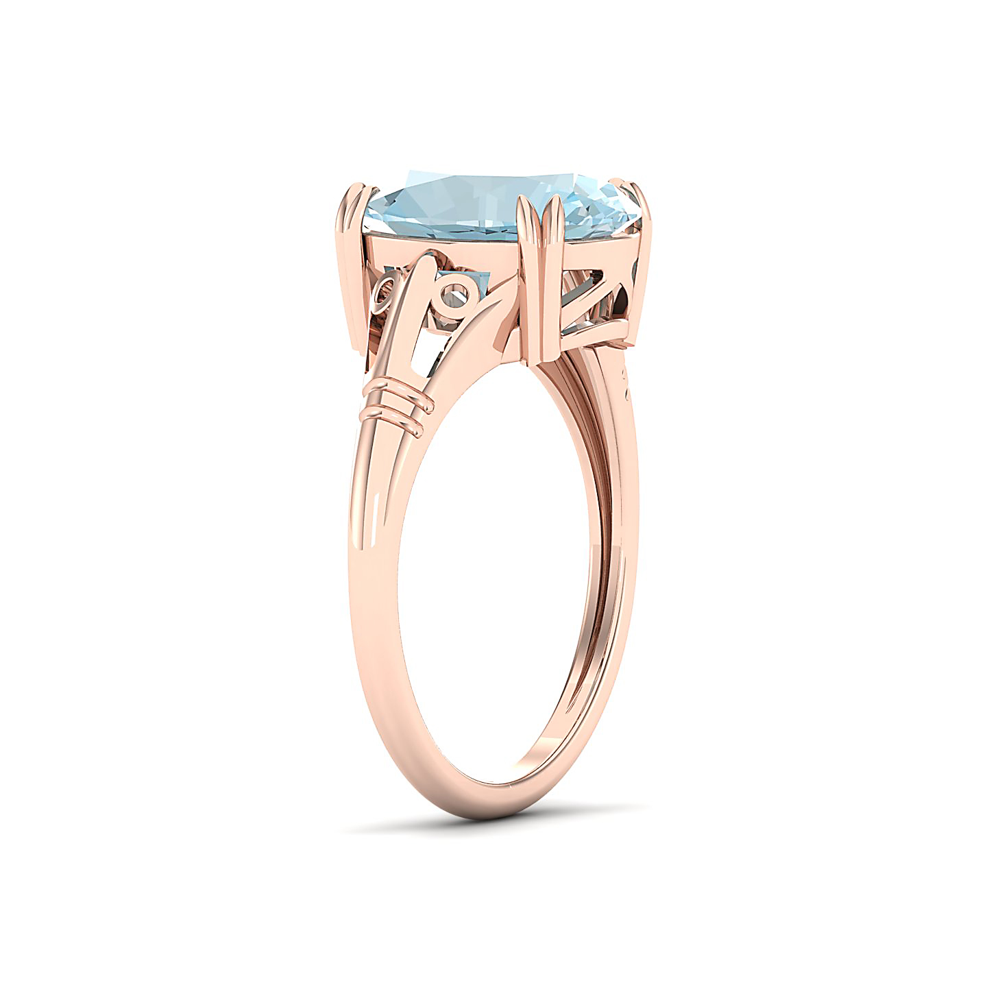 The Crown Aquamarine Gold Rings