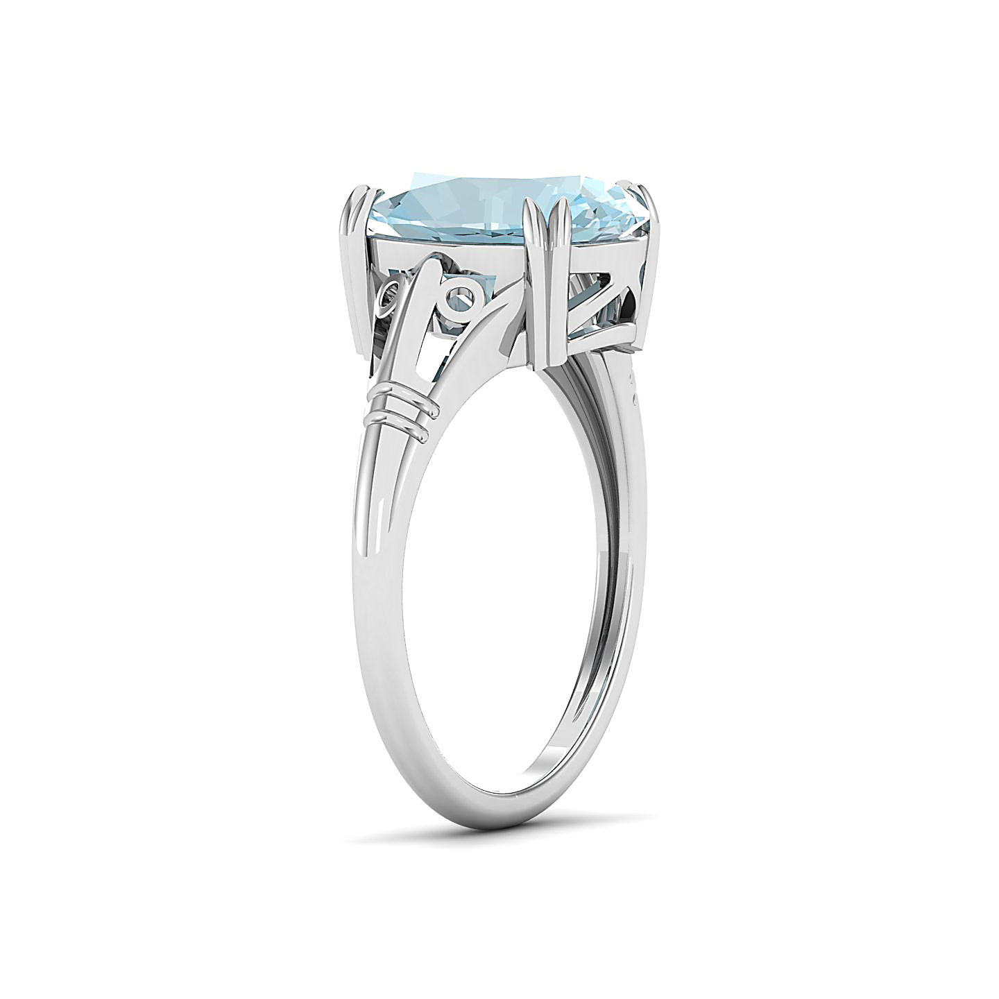 The Crown Aquamarine Gold Rings