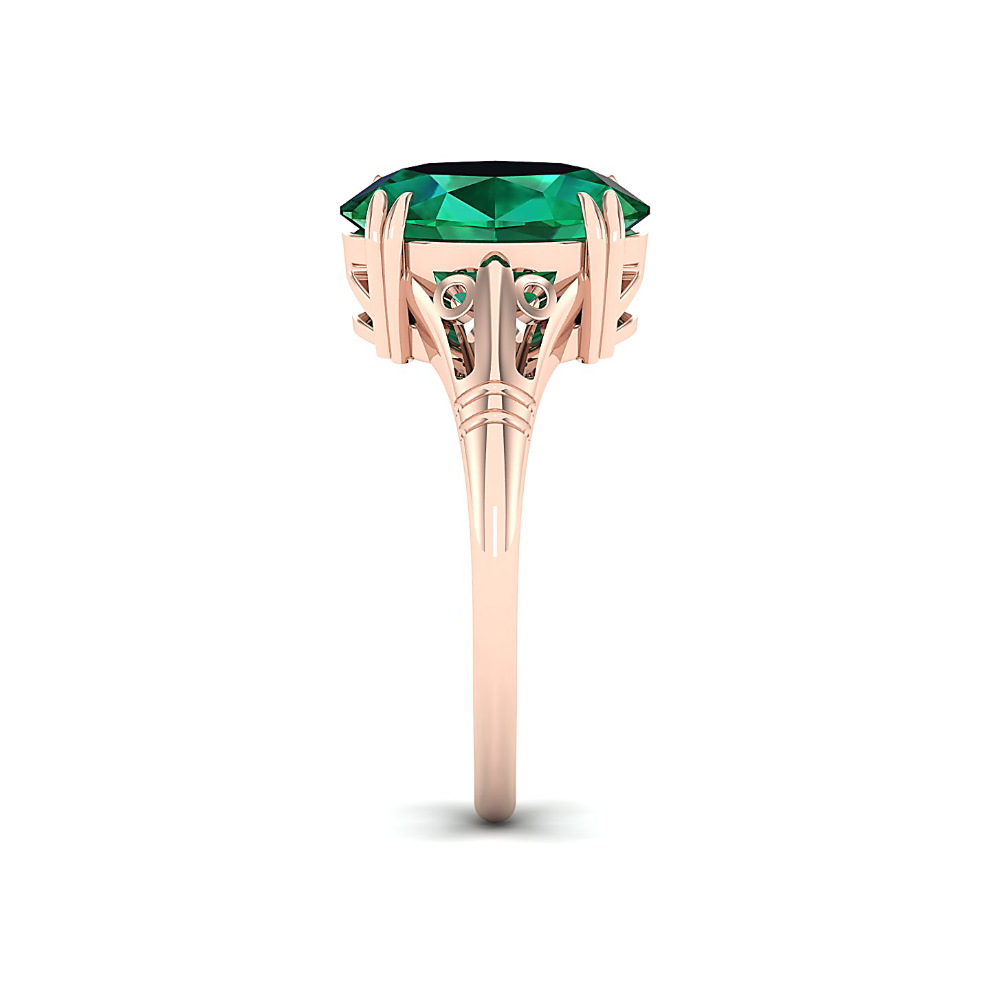 The Crown Emerald Gold Rings