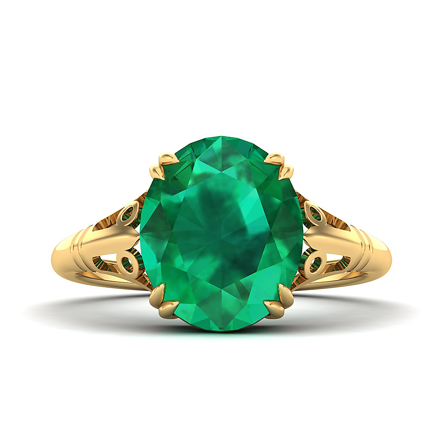 The Crown Emerald Gold Rings