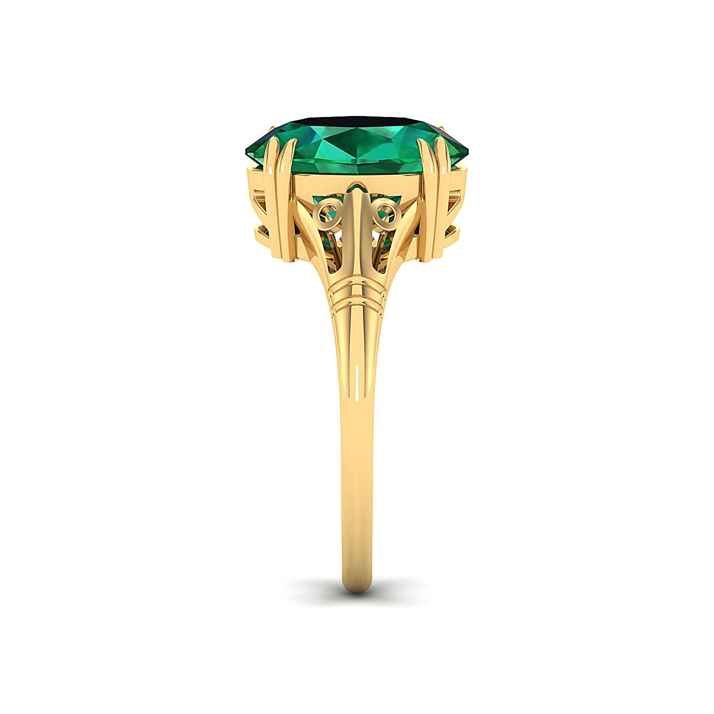 The Crown Emerald Gold Rings
