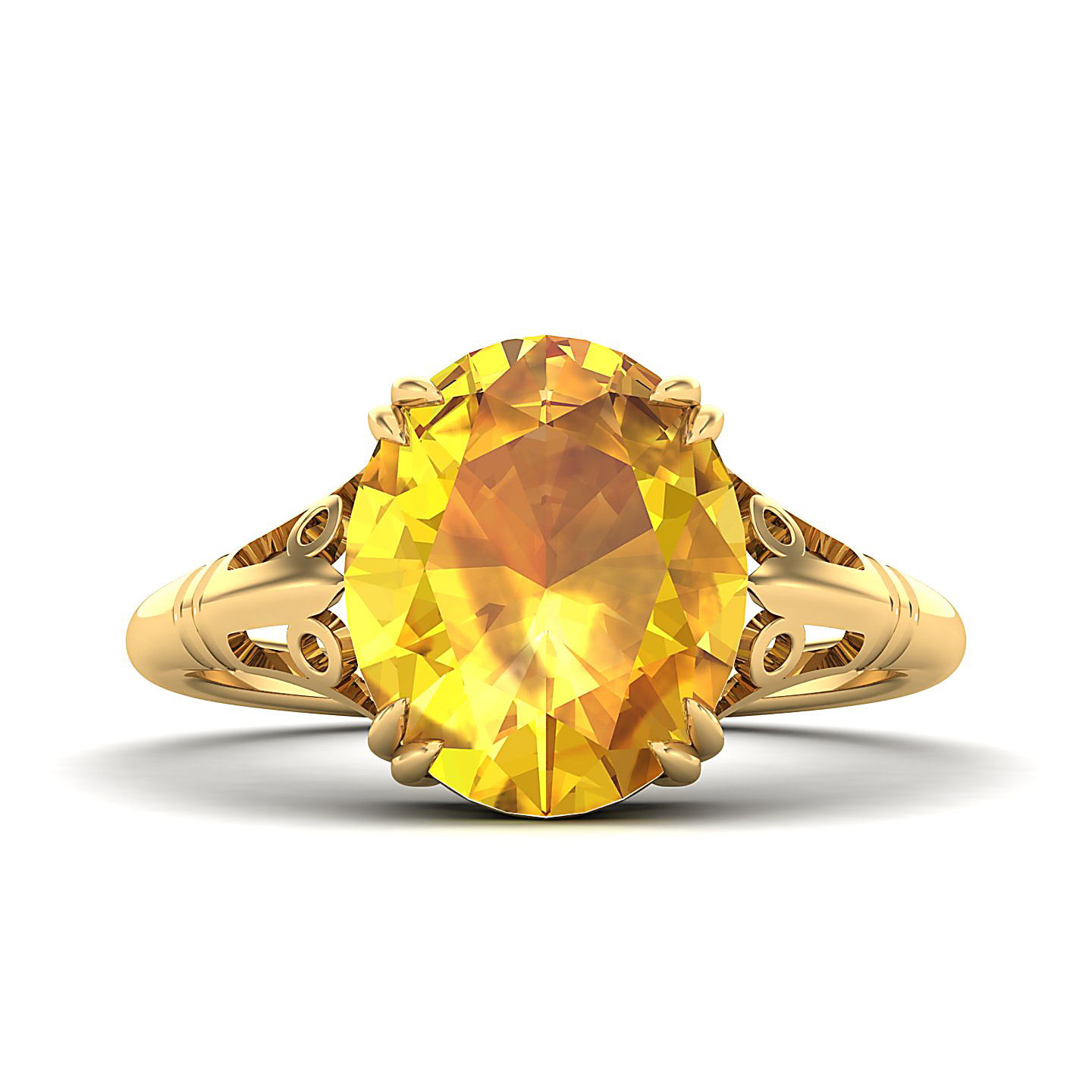 The Crown Yellow Sapphire Gold Rings