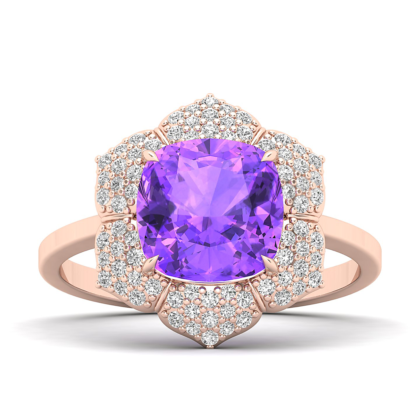 The Daisy Cluster Amethyst Ring