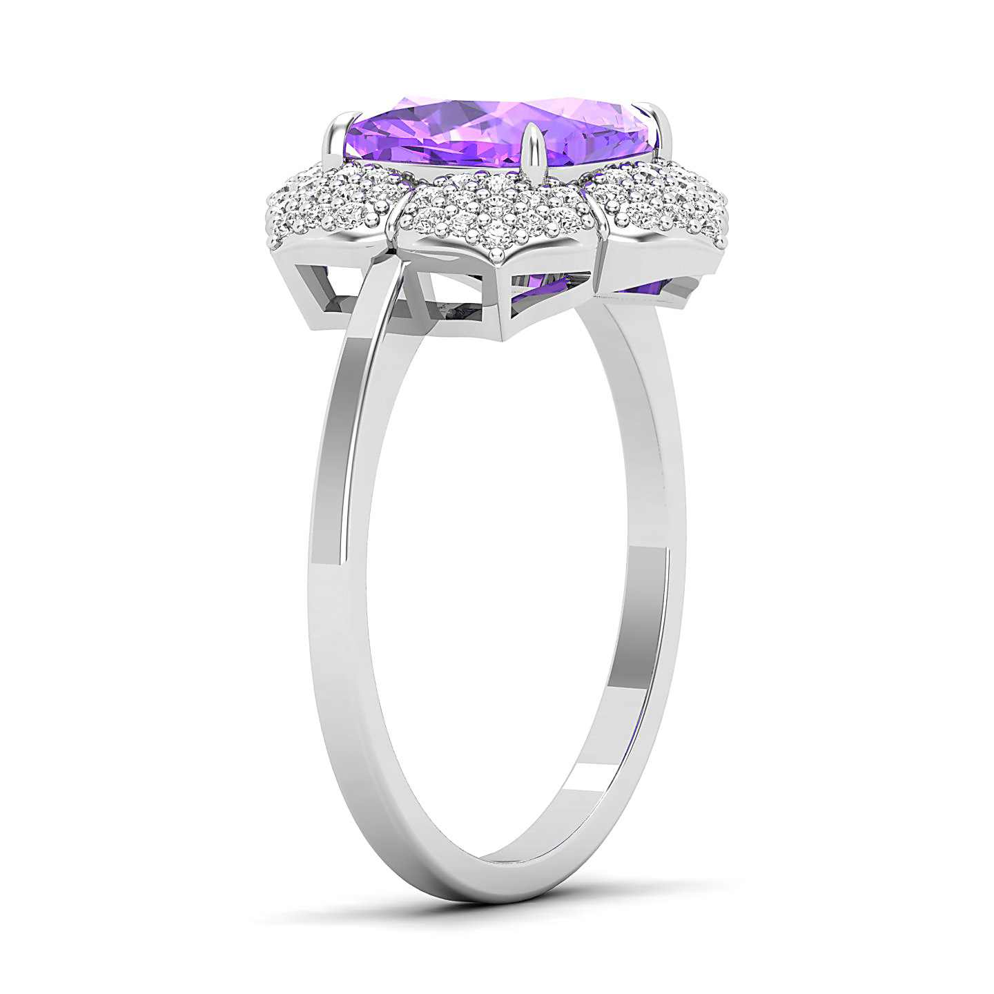 The Daisy Cluster Amethyst Ring