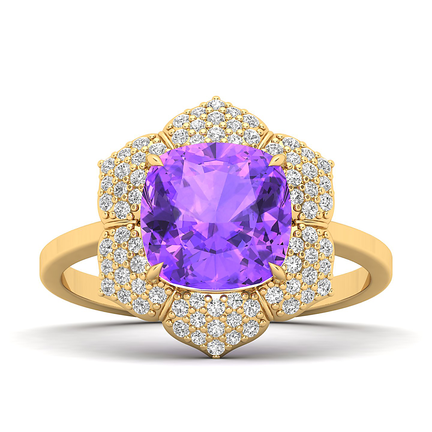 The Daisy Cluster Amethyst Ring