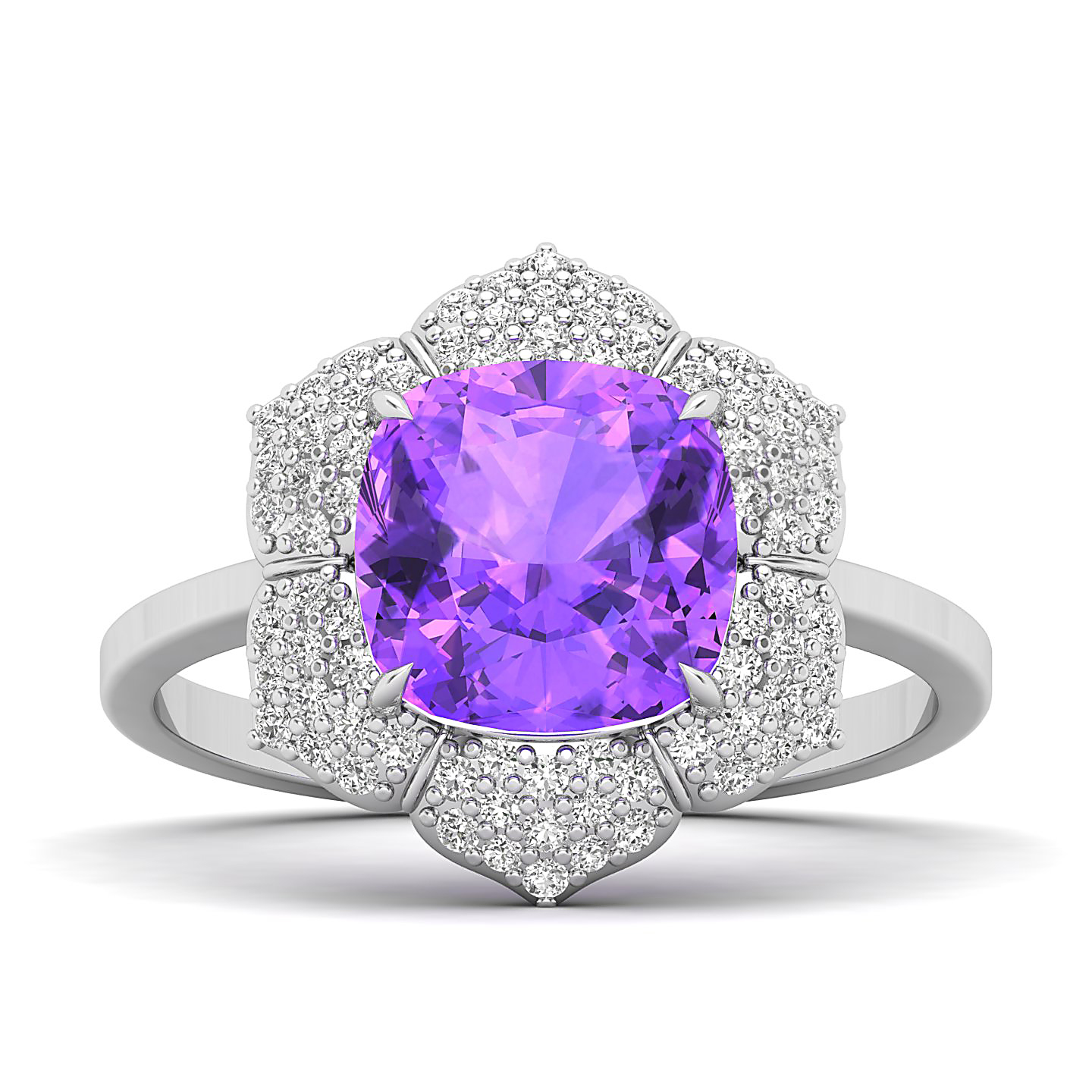 The Daisy Cluster Amethyst Ring