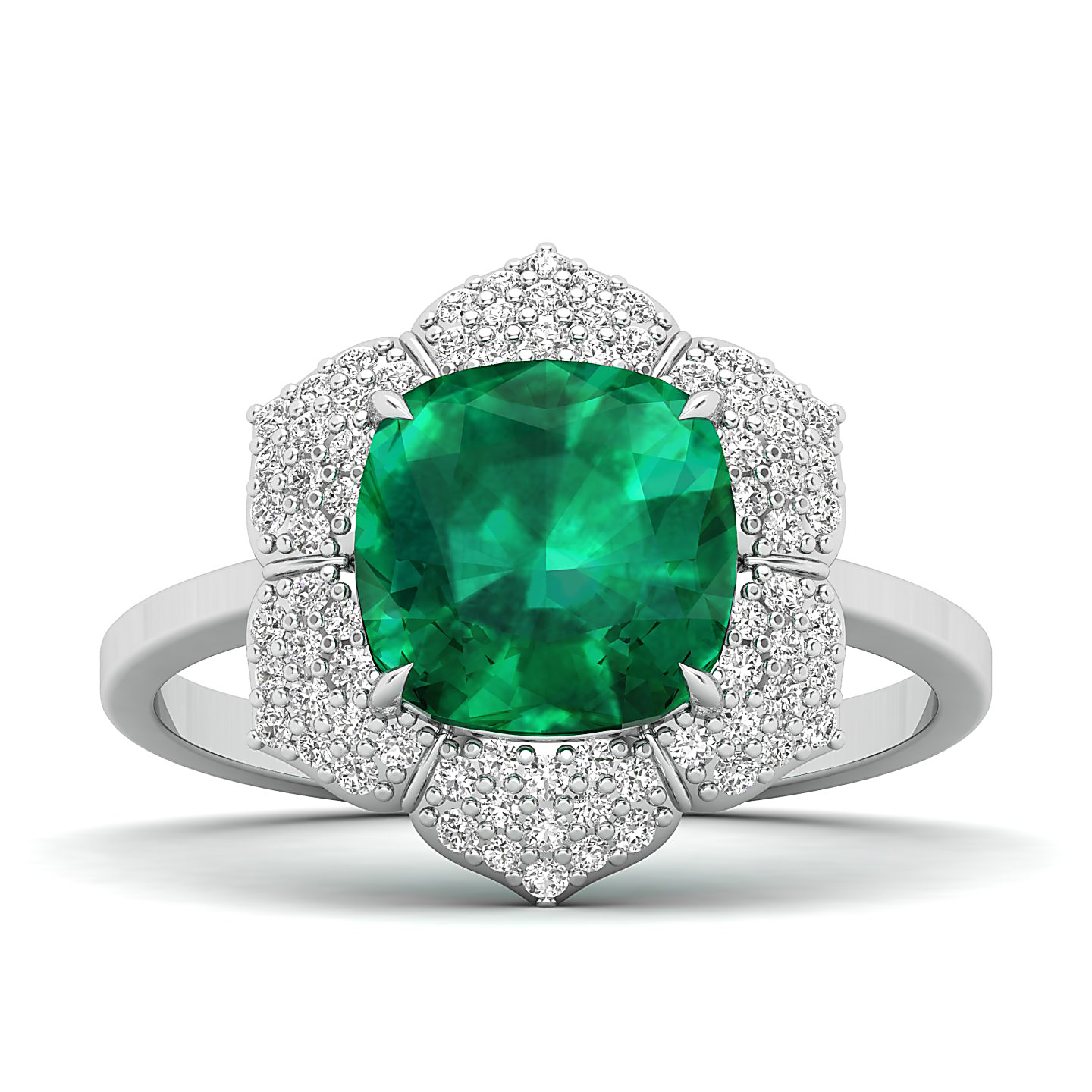 The Daisy Cluster Emerald Ring