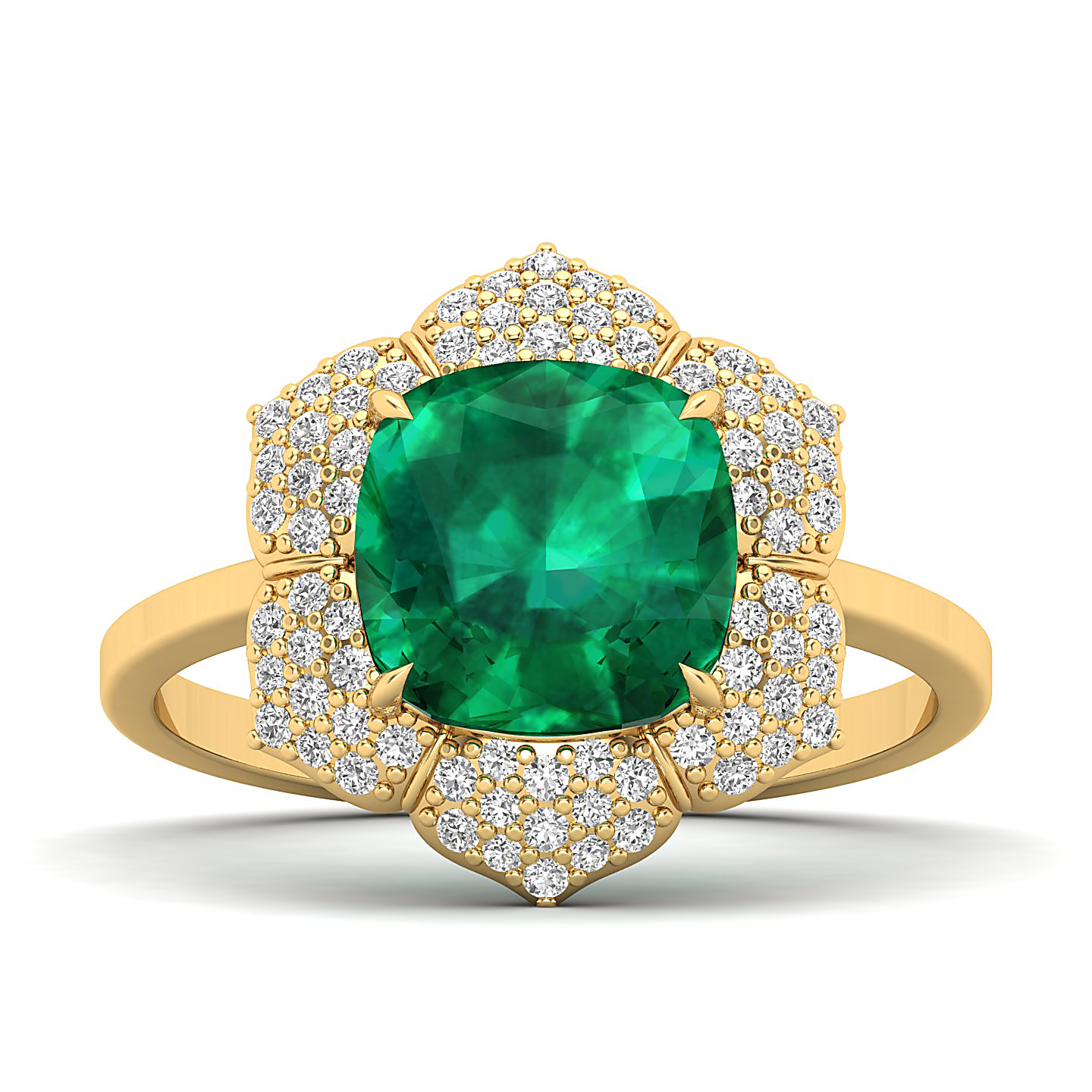 The Daisy Cluster Emerald Ring