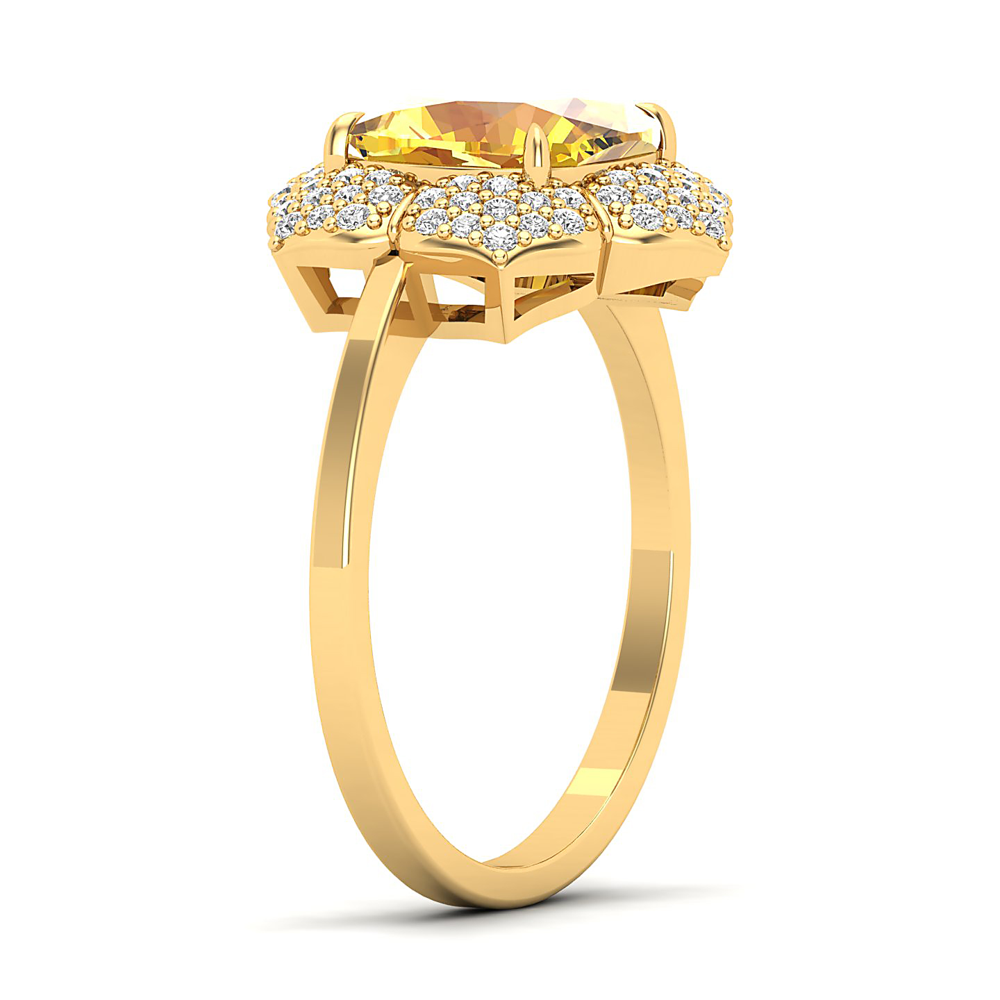The Daisy Cluster Yellow Sapphire Ring