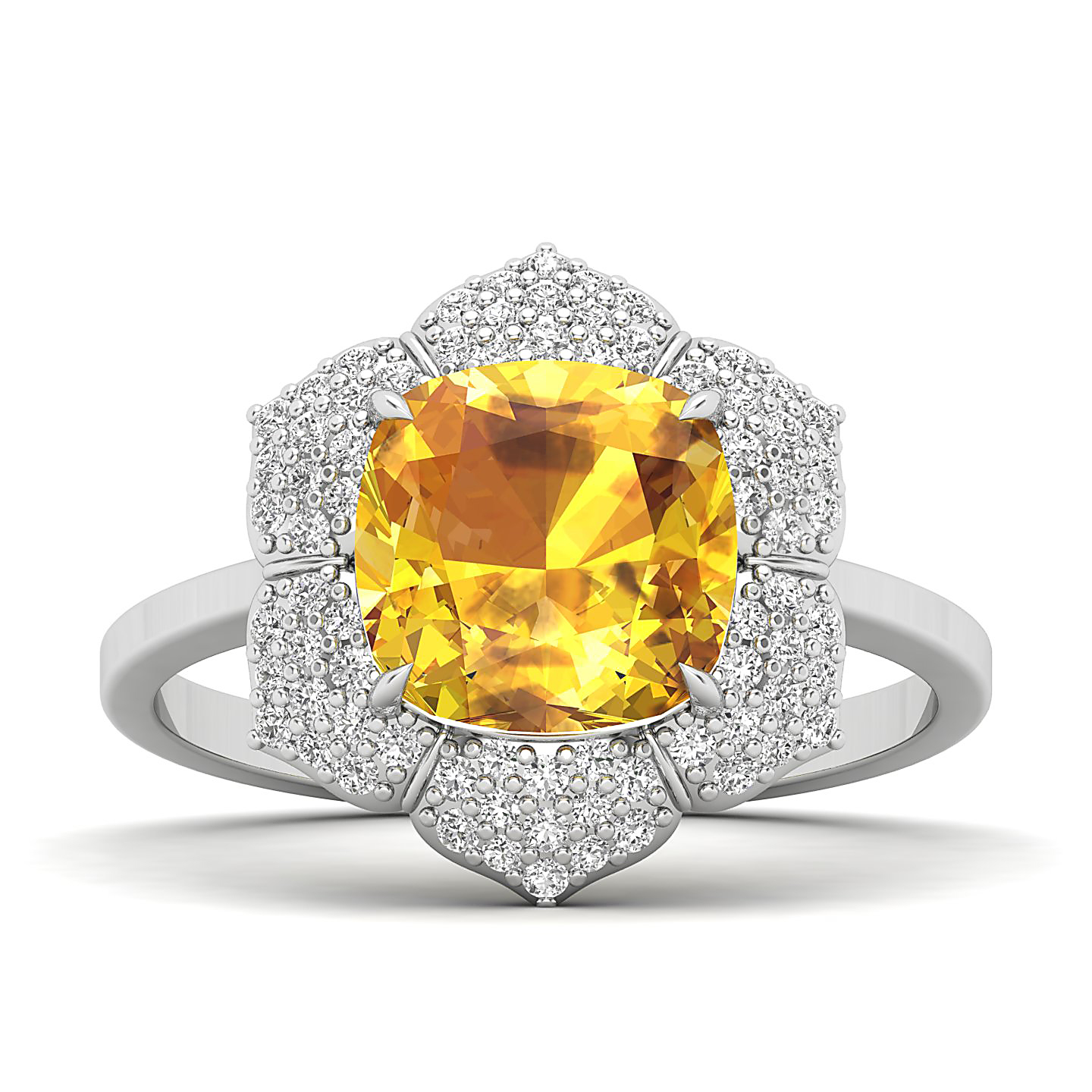 The Daisy Cluster Yellow Sapphire Ring